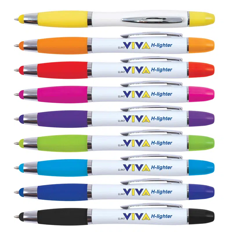 Viva Stylus Pen & Highlighter – Stylus Pens – available in black, blue, green, orange colours and 4 more