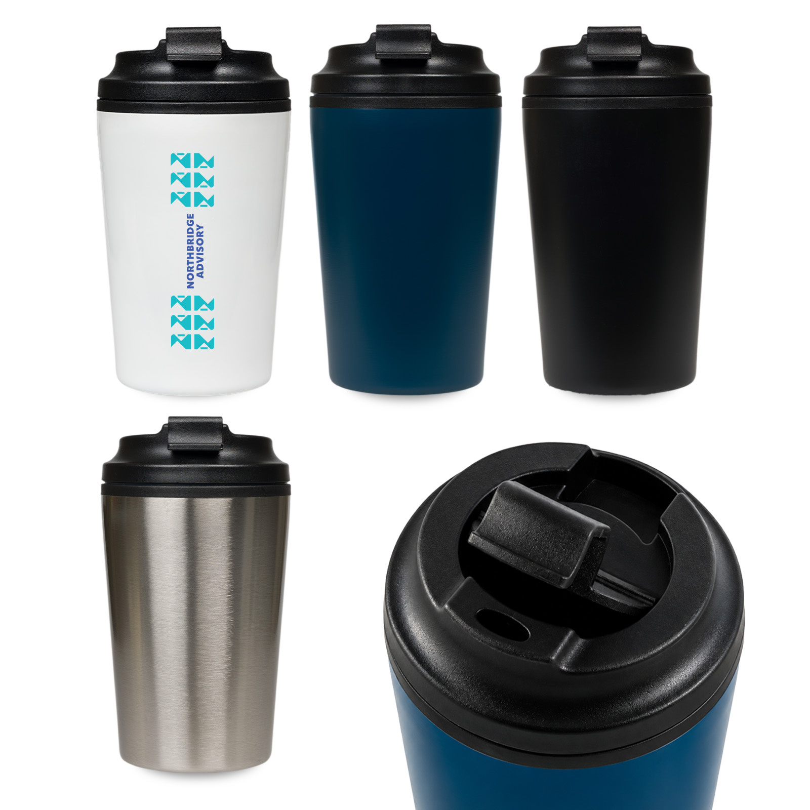 Taurus Coffee Cup – Reusable Coffee Cups – Logo Line – available in Black, Navy Blue, Silver, White – photo 1 of 13