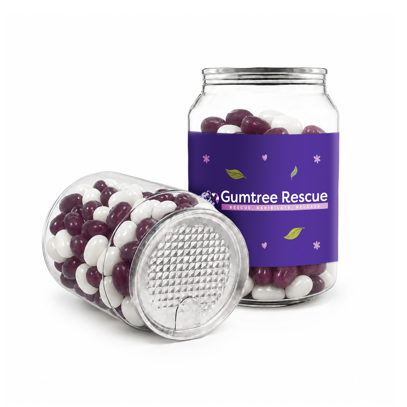 Corporate Colour Jelly Beans in Clear Can 210g – Keyrings – Logo Line – available in Grape, Lemon, Orange – photo 1 of 21