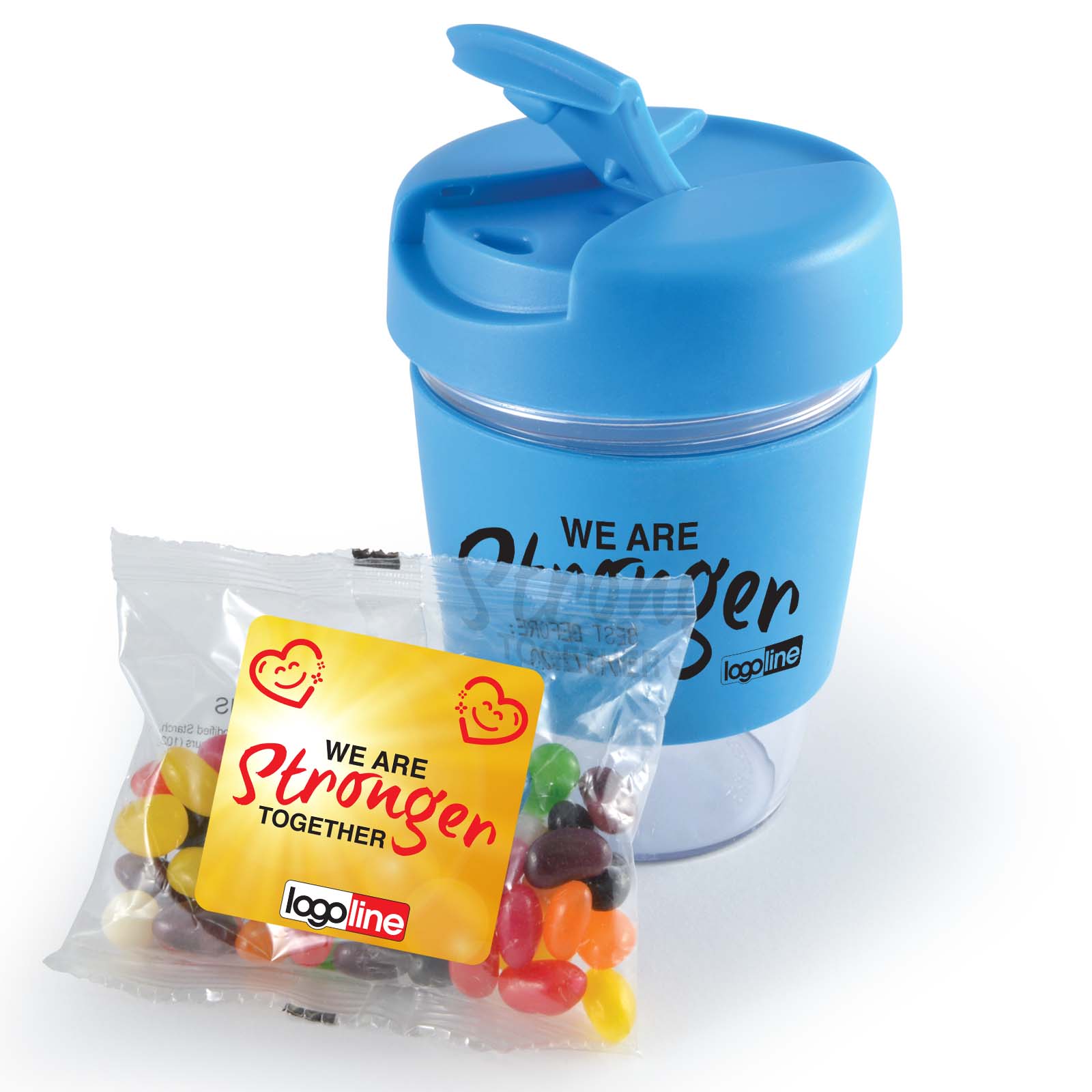 Kick Coffee Cup with Jelly Beans – Lollies – Logo Line – available in Black, Light Green, Navy Blue, Orange and 5 more – photo 1 of 16