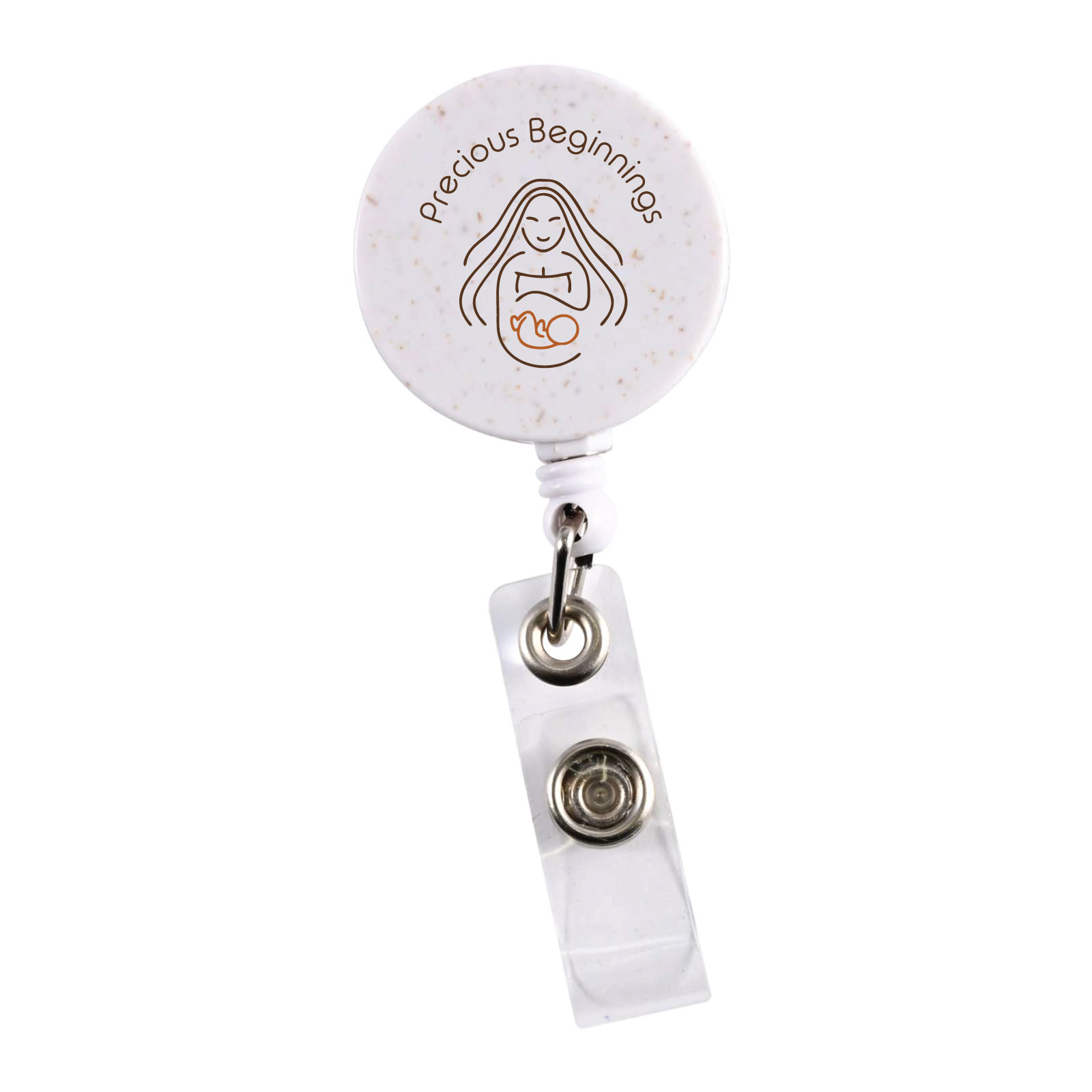 Retractable Badge Holder Wheat Straw – Name Badges – Logo Line – available in Natural – photo 1 of 4