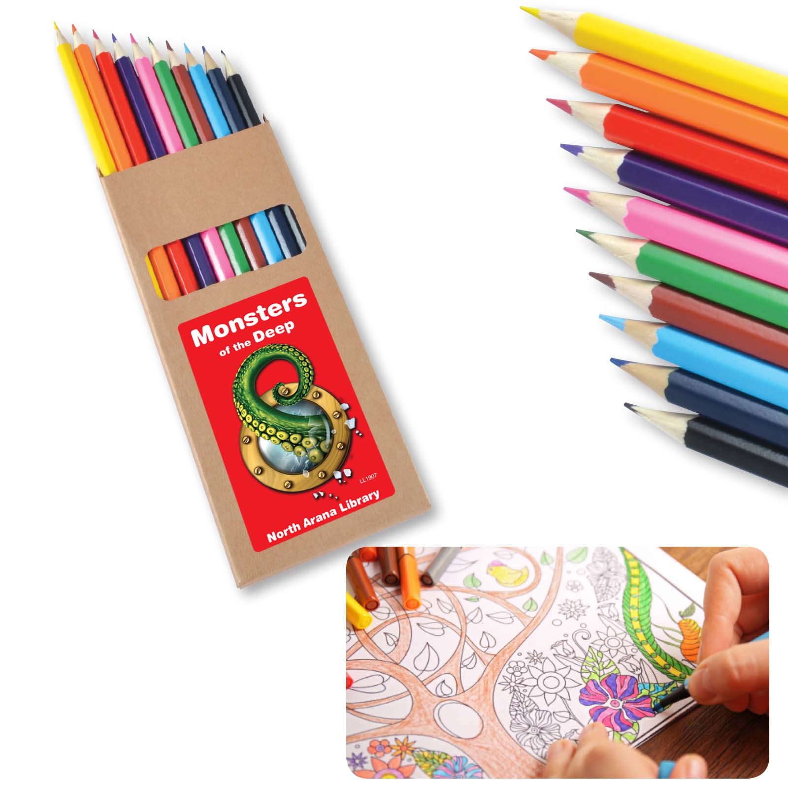 Mighty Pencil Set – Coloured Pencils – Logo Line – available in Natural – photo 1 of 2