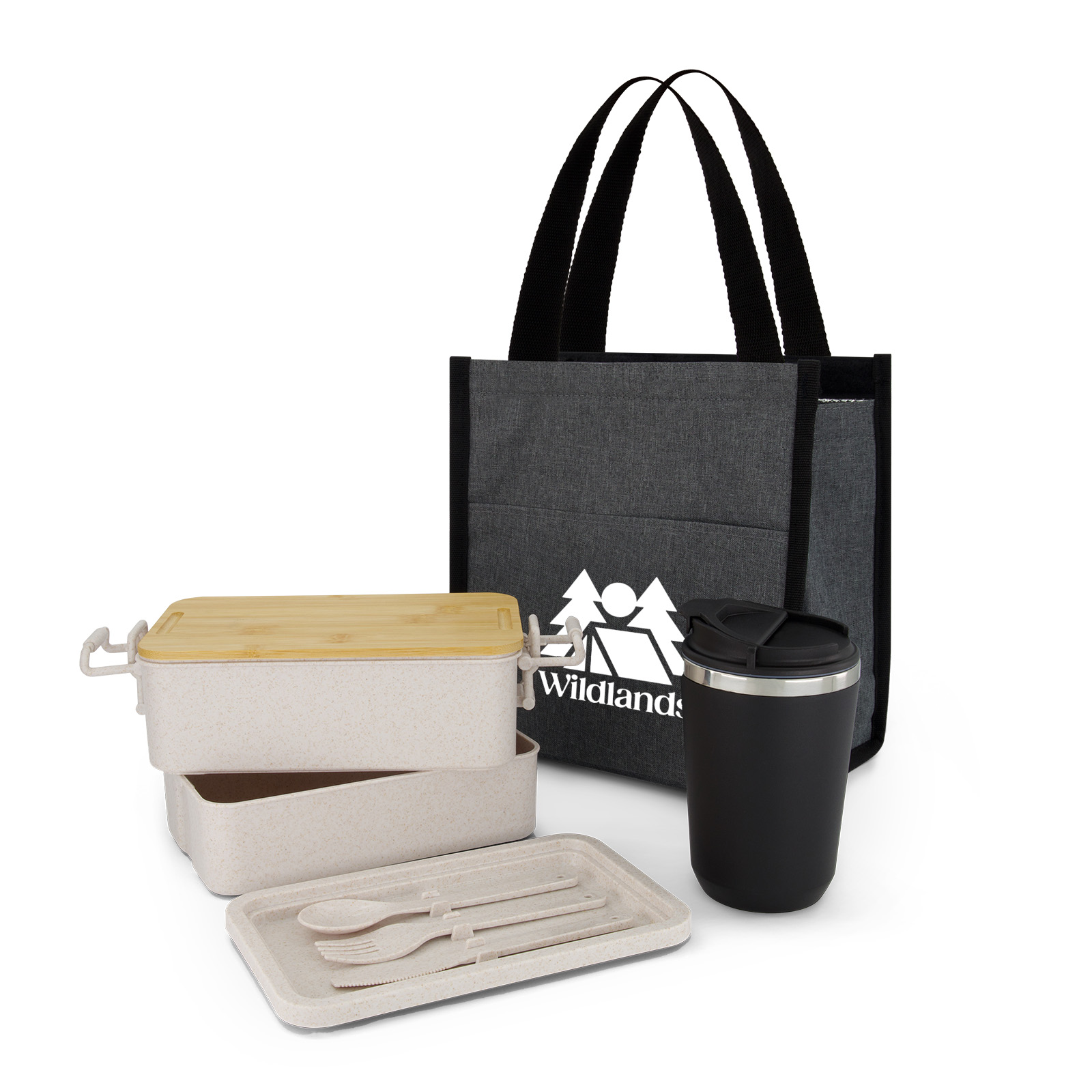 Lunch & Latte Kit – Gift Sets – Logo Line – available in Black Cup, Cooler Bag: Grey, Cream Cup, Lunch Box: Wheatstraw/Bamboo and 1 more – photo 1 of 15