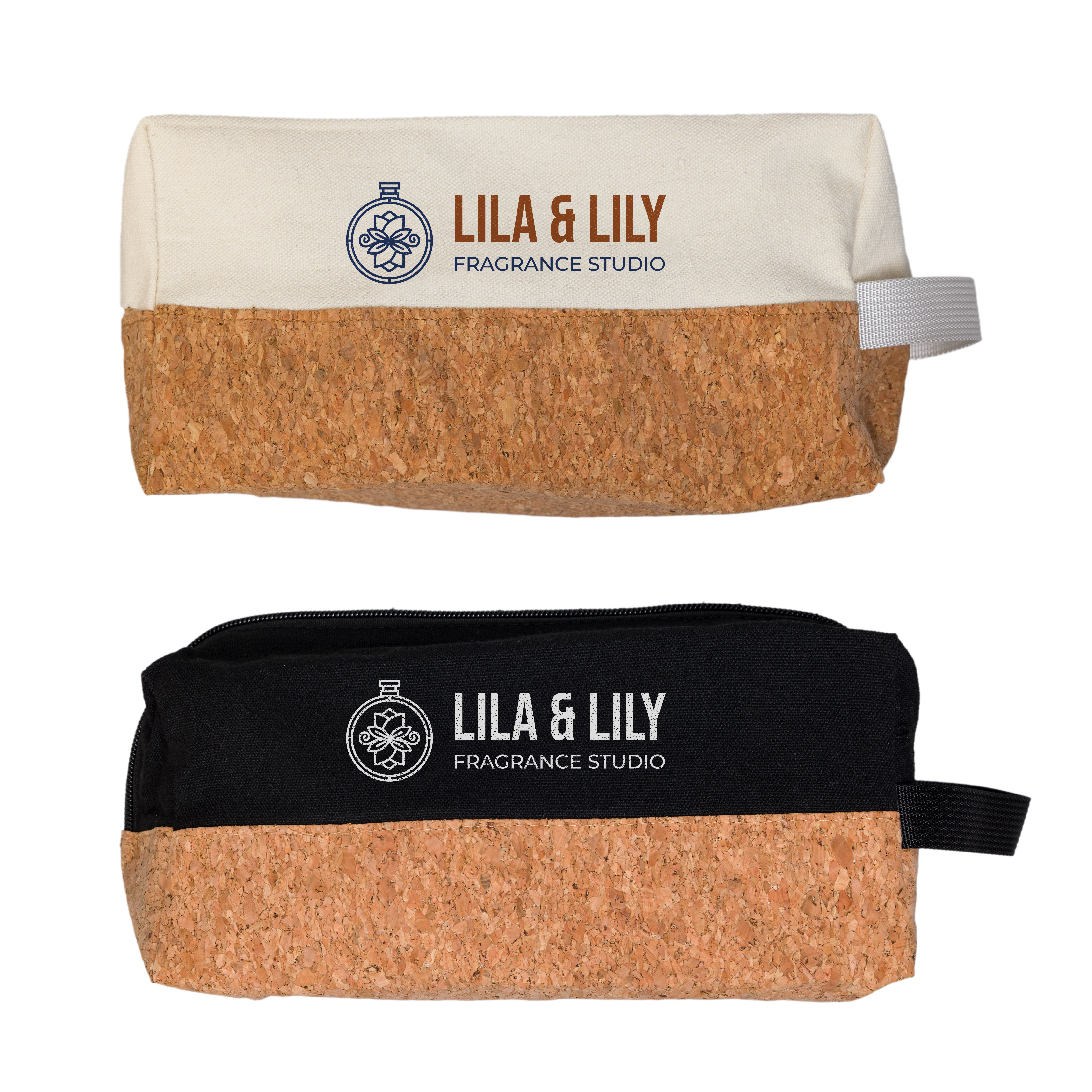 Scenic Cotton Cork Utility Pouch – Travel Bags – Logo Line – available in Black/Cork, White/Cork – photo 1 of 6