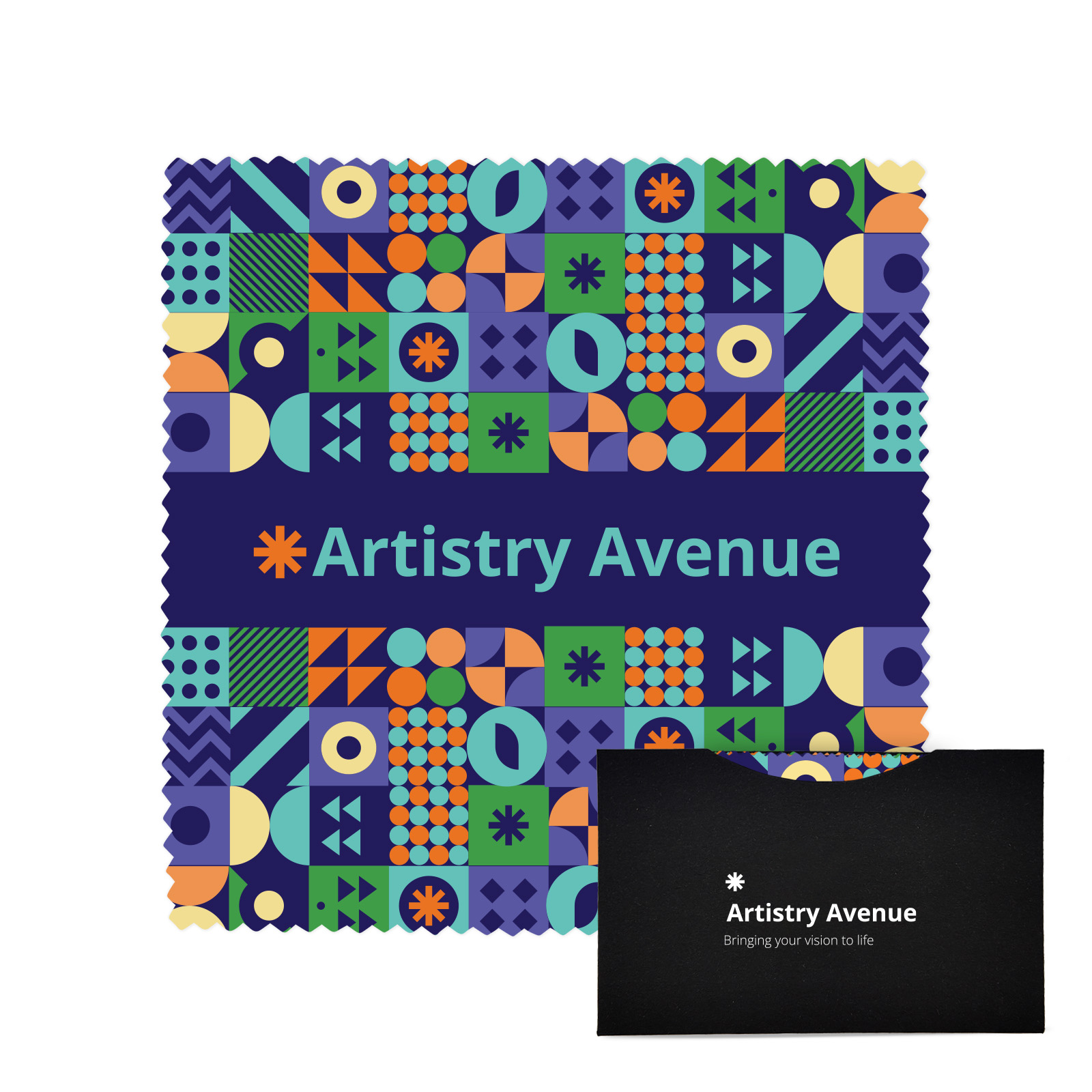RPET Lens Cloth Set with Pouch – Cleaning Cloths – Logo Line – available in Full Colour – photo 1 of 7