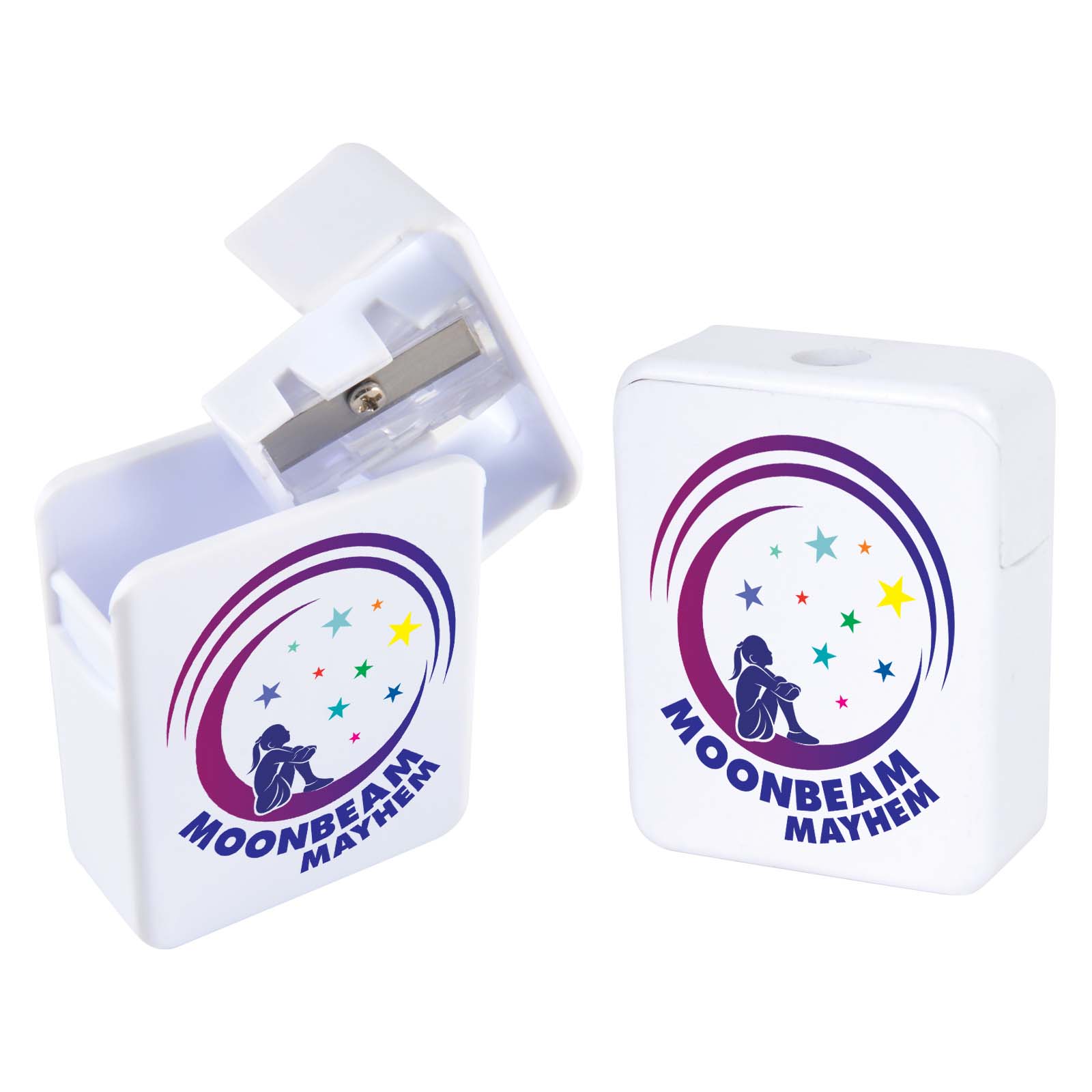 Rectangular Pencil Sharpener – Pencil Sharpeners – Logo Line – available in White – photo 1 of 3