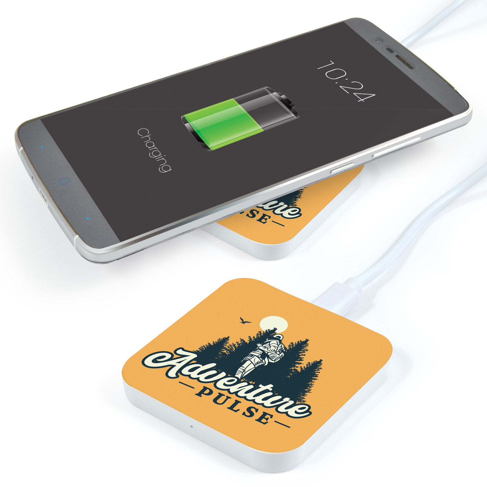 Arc Square Wireless Charger – Wireless Chargers – Logo Line – available in White – photo 1 of 8