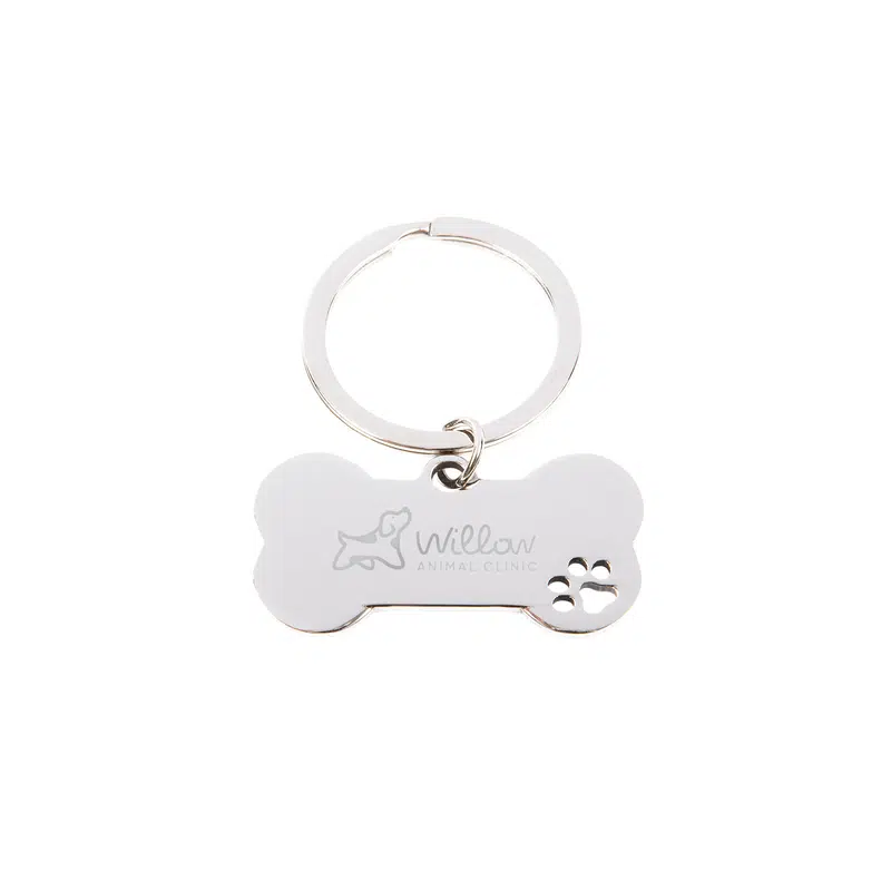 Dog Bone Keytag – Keyrings – available in silver colour