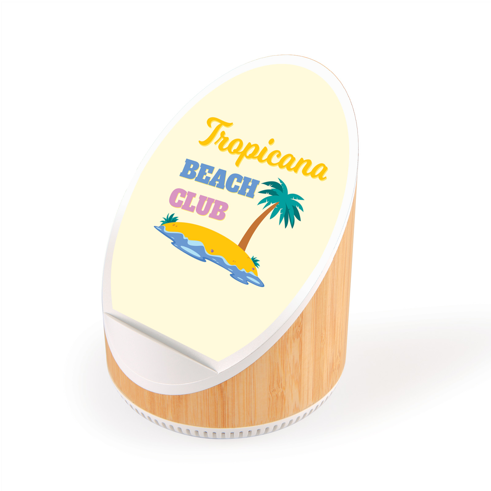 Fresco Speaker & Wireless Charger – Bluetooth Speakers – Logo Line – available in Bamboo – photo 1 of 8