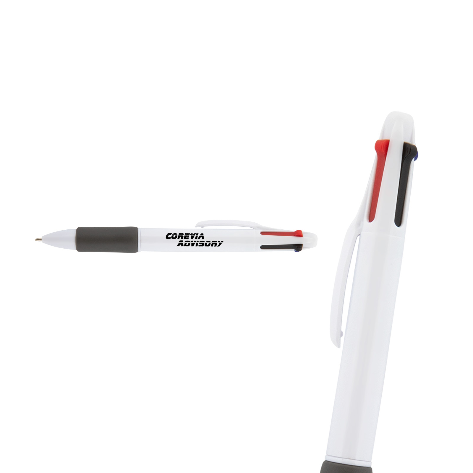 Supra 4 Colour White Pen – Plastic Pens – Logo Line – available in White – photo 1 of 7