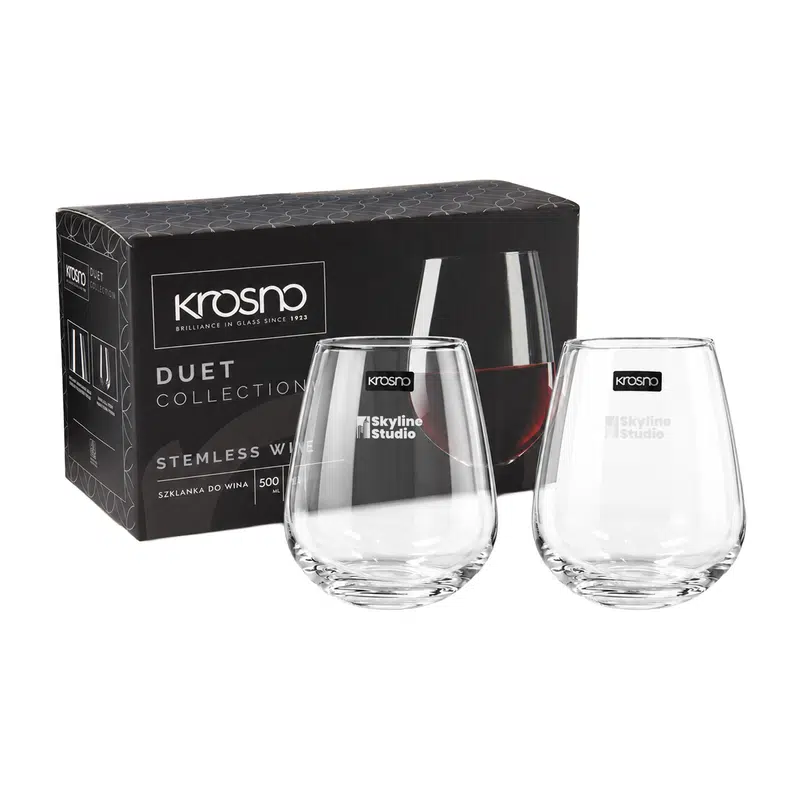 Krosno Duet Stemless Wine Glass Set
