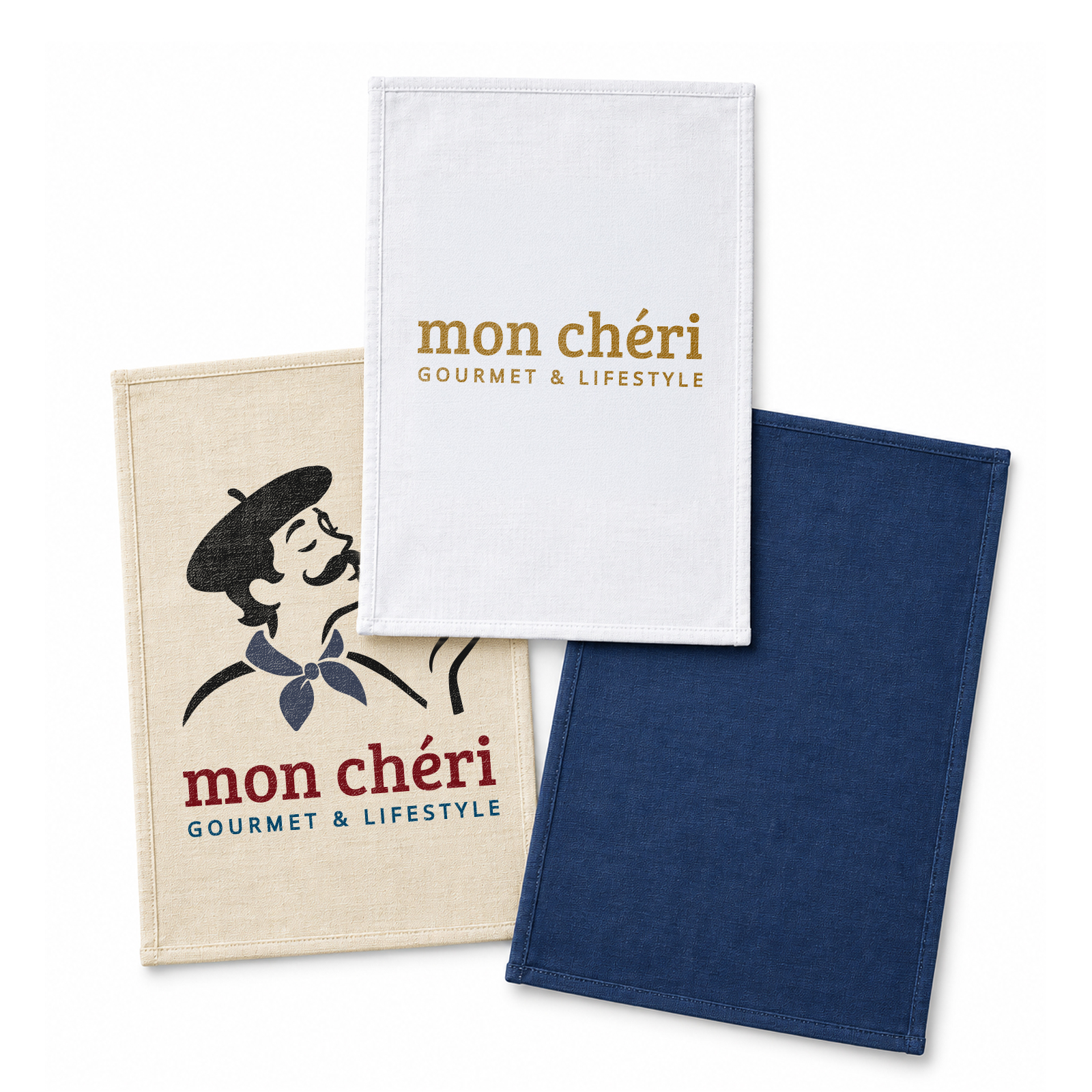 Haven Large Cotton Tea Towel – Towels – Logo Line – available in Natural, Navy Blue, White – photo 1 of 14