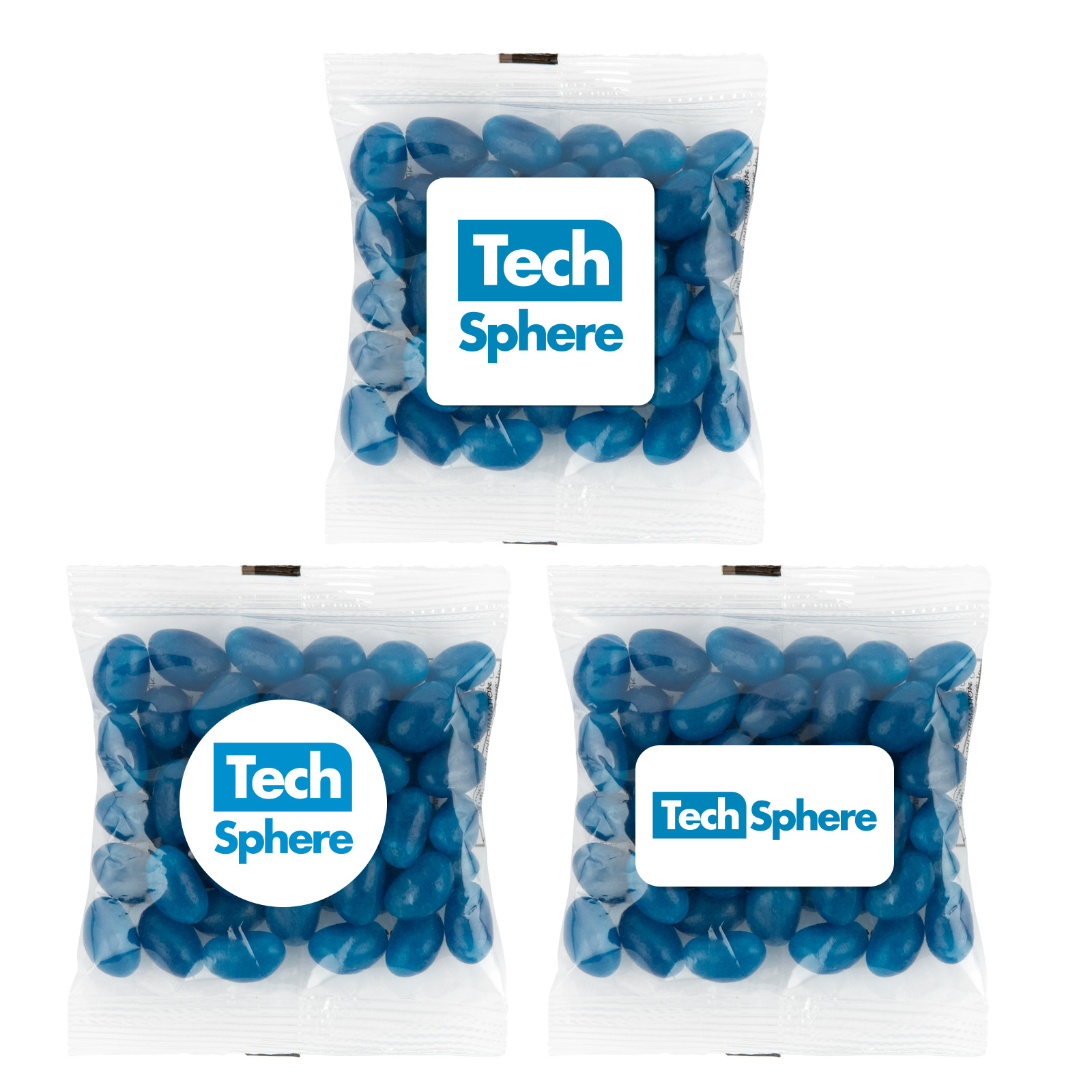 Corporate Colour Mini Jelly Beans in 50 Gram Cello Bag – Lollies – available in orange, purple, yellow colours