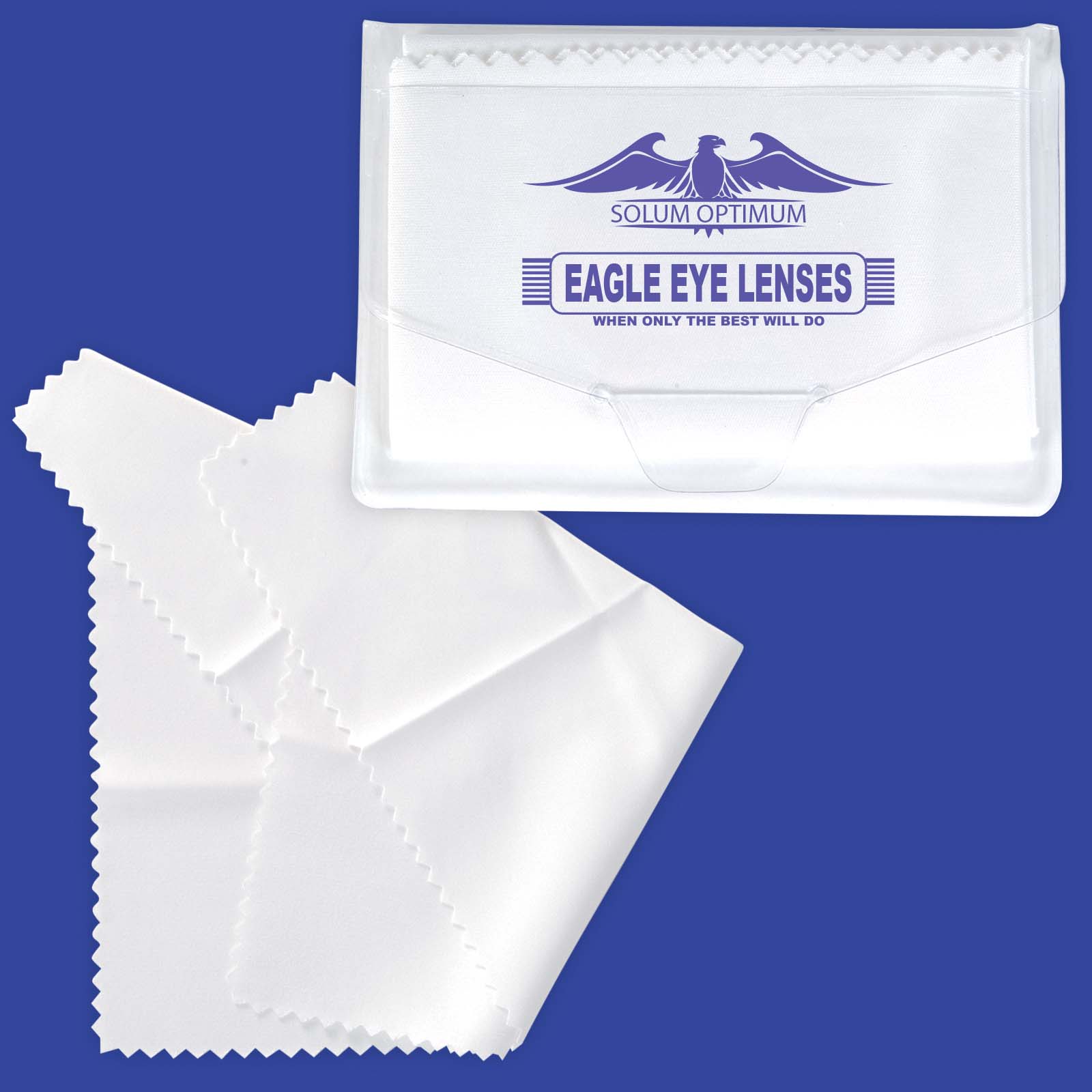 White Microfibre Lens Cloth – Cleaning Cloths – Logo Line – available in Clear/White – photo 1 of 2