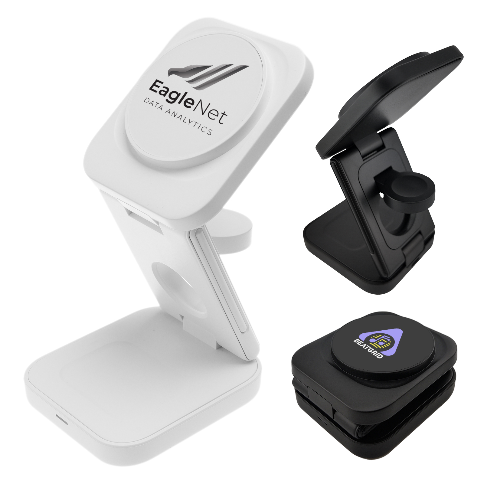 Spartan 3-in-1 Wireless Charger – Wireless Chargers – Logo Line – available in Black, White – photo 1 of 24