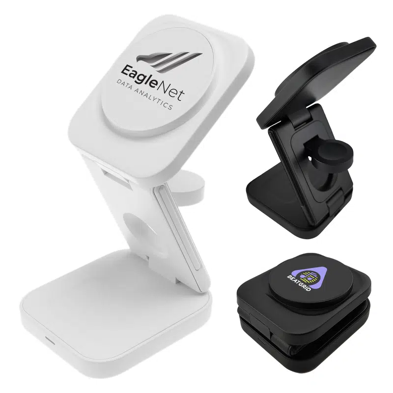 Spartan 3-in-1 Wireless Charger – Wireless Chargers – available in black, white colours