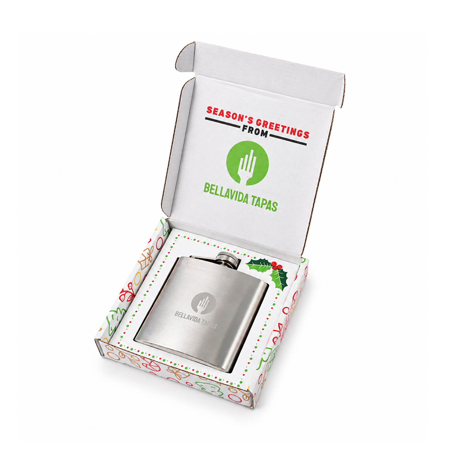Elite Gift Set with Hip Flask – Gift Sets – Logo Line – available in Gift Box: White, Silver – photo 1 of 4