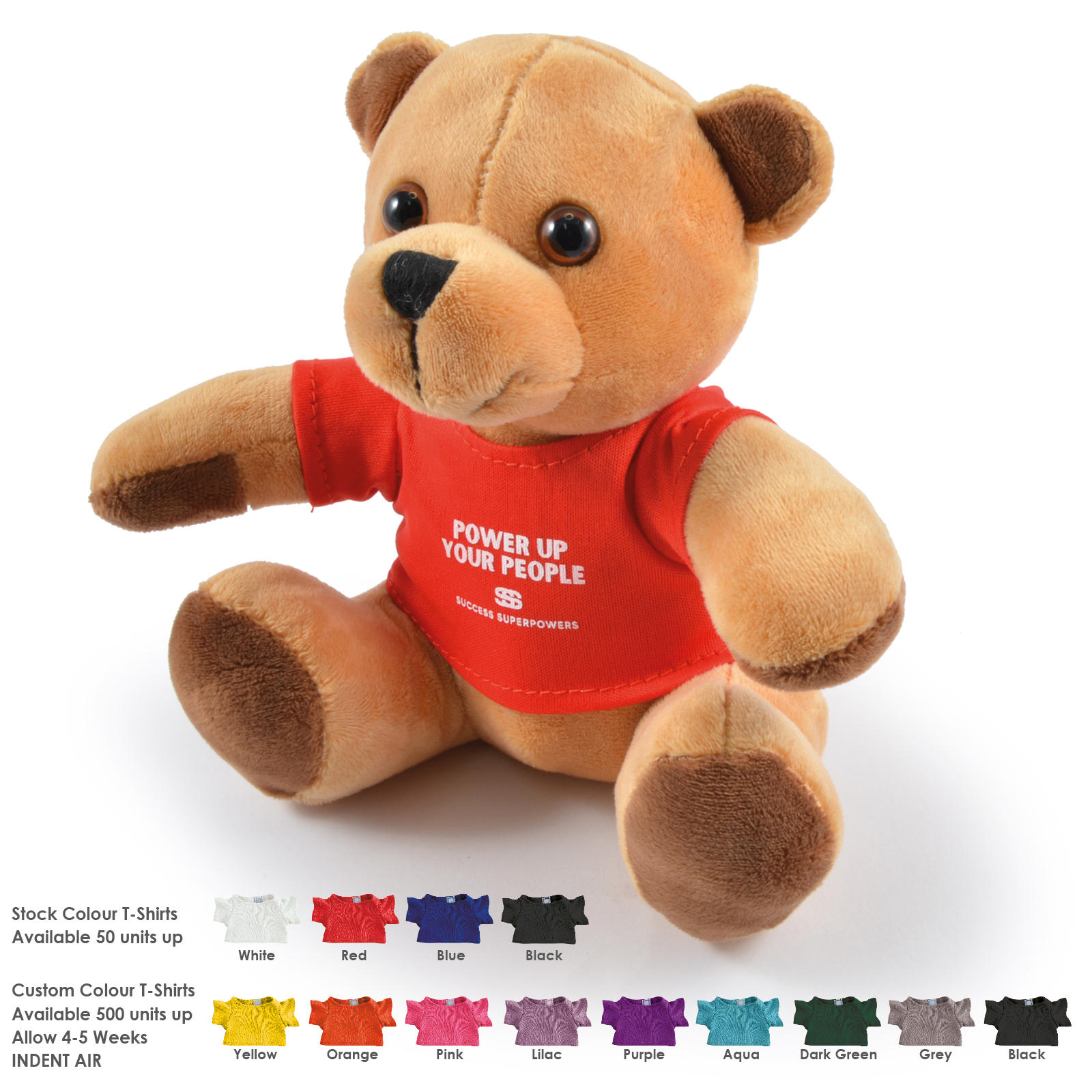 Honey Plush Teddy Bear – Soft Toys – Logo Line – available in Aqua, Black T-Shirt, Custom Colour Black T-Shirt, Dark Green and 7 more – photo 1 of 14