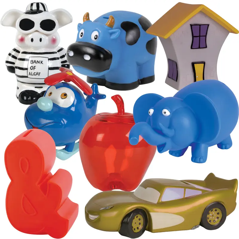 Custom Colour / Design Coin Banks – Novelty Items – available in blue, red colours
