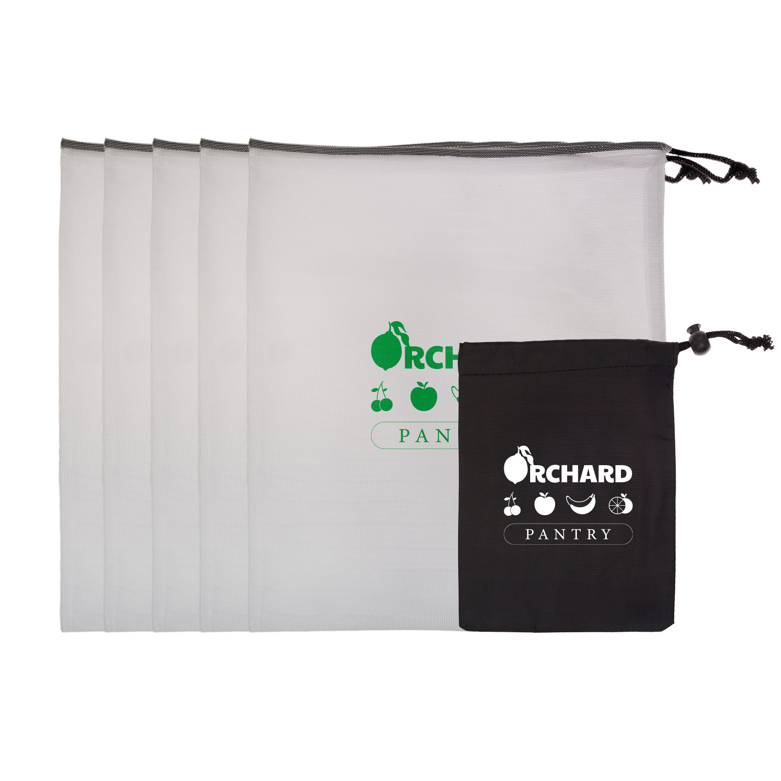 Harvest Produce Bags in Pouch – Pouches – Logo Line – available in Black/White – photo 1 of 8