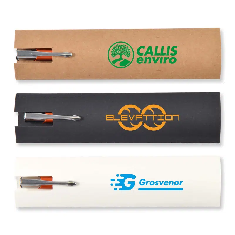 Cardboard Pen Sleeve – Pen Packaging – available in beige, black, white colours