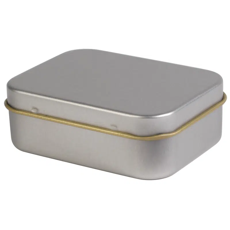 Silver Rectangular Tin – Misc Homeware – available in silver colour
