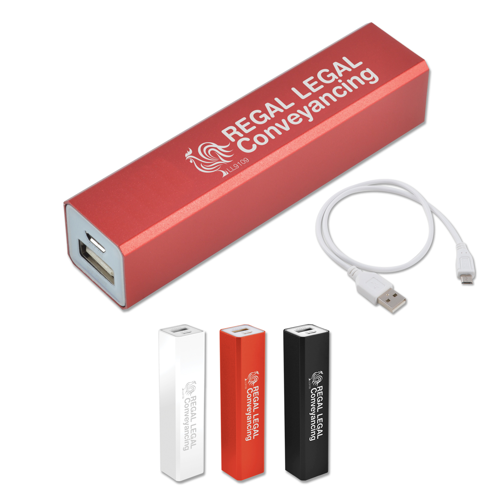 Velocity Power Bank - 2,000 mAh – Powerbanks – Logo Line – available in Black, Red, White – photo 1 of 7