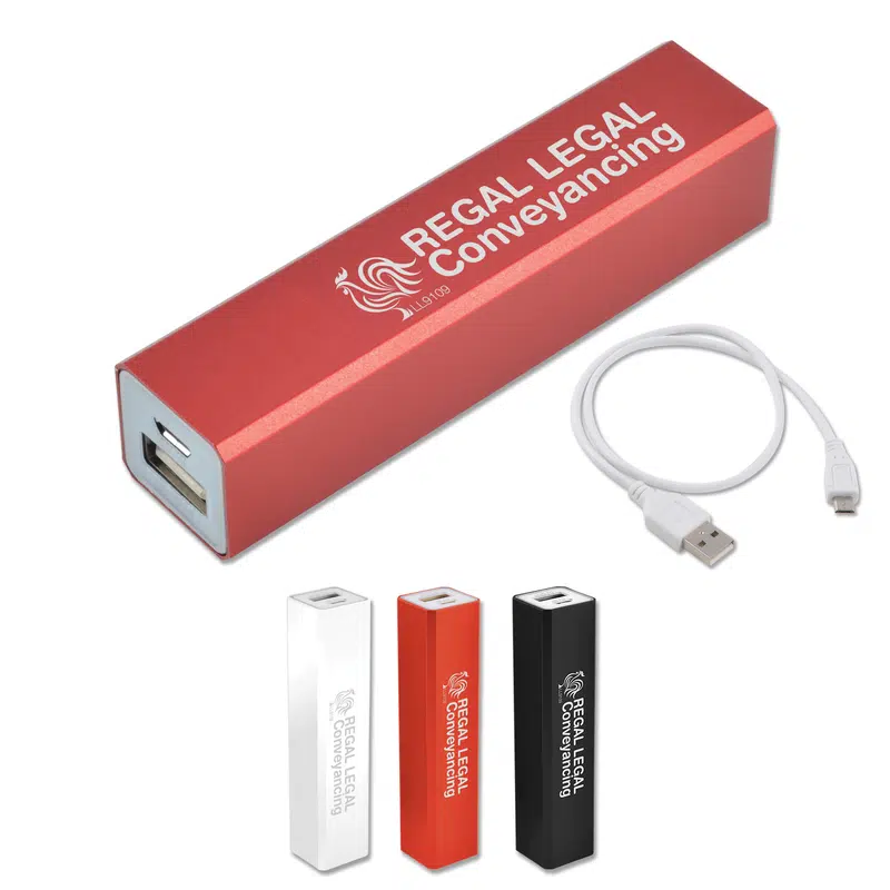 Velocity Power Bank - 2,000 mAh – Powerbanks – available in black, red, white colours