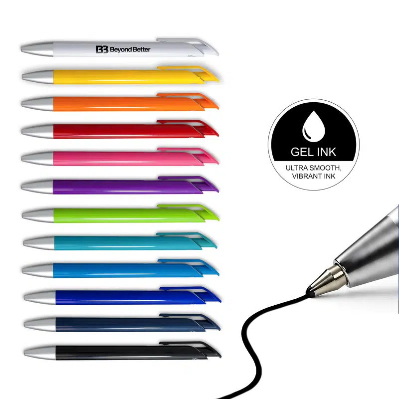 Octave Gel Ink Pen – Plastic Pens – available in black, blue, green, orange colours and 5 more