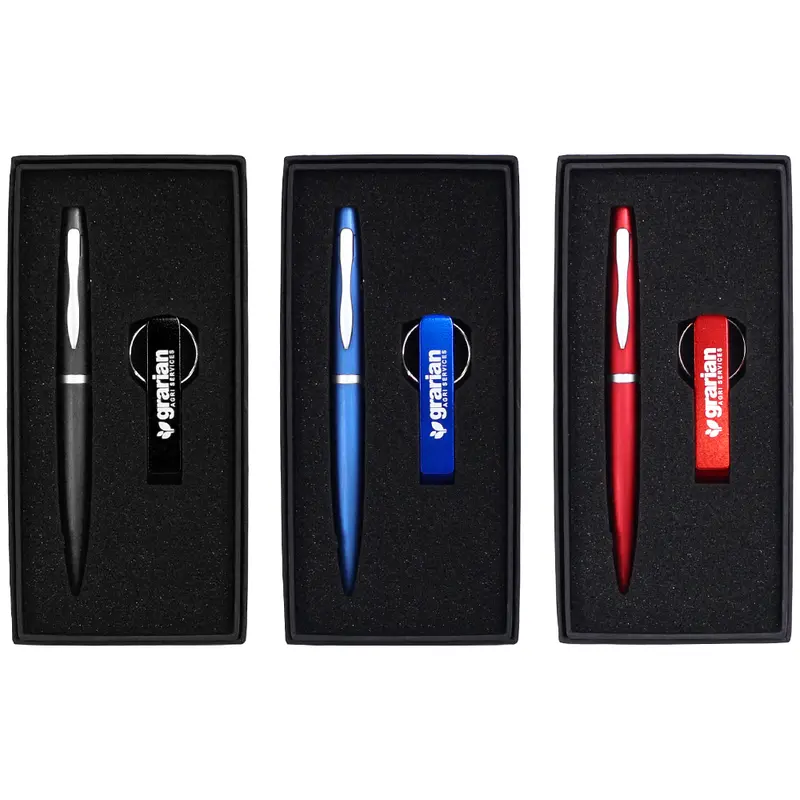 Chicago Pen & Bottle Opener Keyring Gift Set – Gift Sets – available in black, blue colours