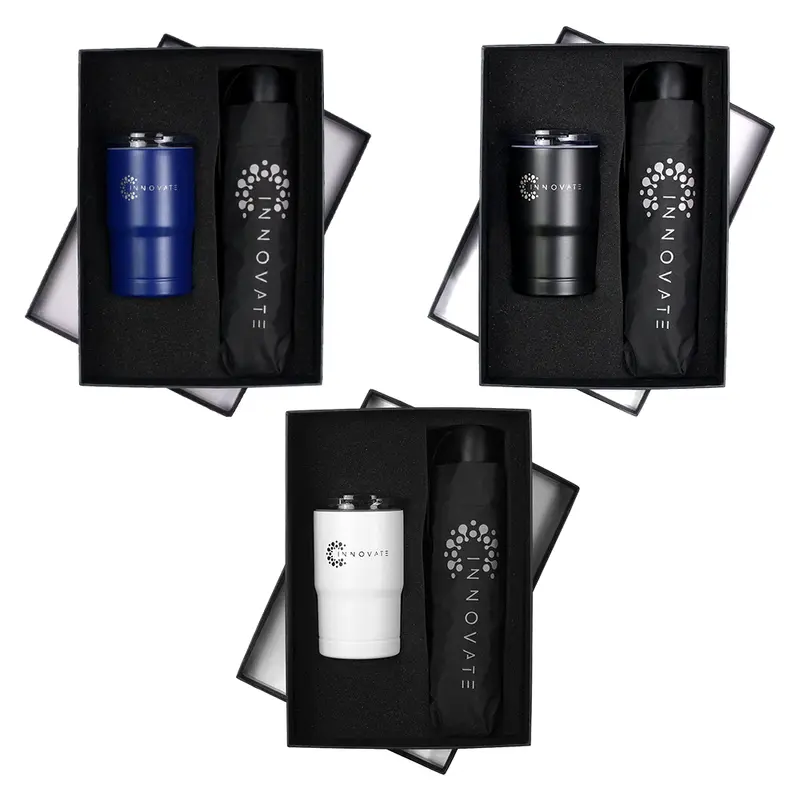Umbrella & Tumbler Gift Set – Gift Sets – available in black, blue colours