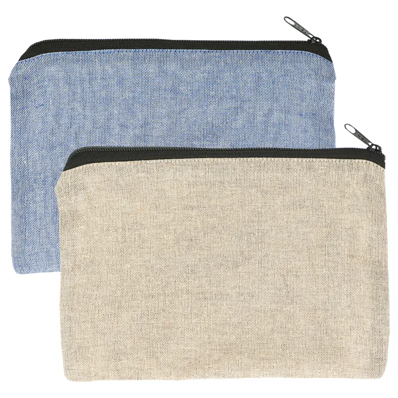 Recycled Cotton Twill Pouch – Toiletry Bags – available in blue, brown colours