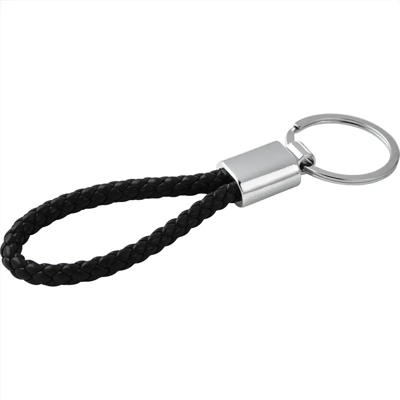 Vegan Leather Twist Key Ring – Travel Bags – available in black colour