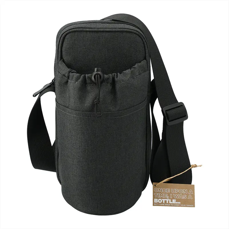 Traver RPET Adjustable Bottle Sling Cooler w/ Pouch – Cooler Bags – available in grey colour