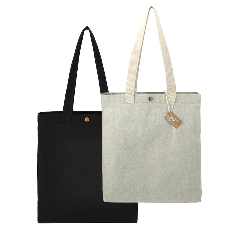 Repose 10oz Recycled Cotton Box Tote w/Snap – Tote Bags