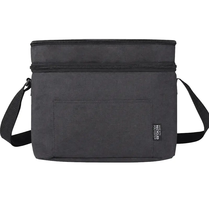 Tundra GRS RPET Double Compartment Cooler Bag 13L – Cooler Bags – available in black colour