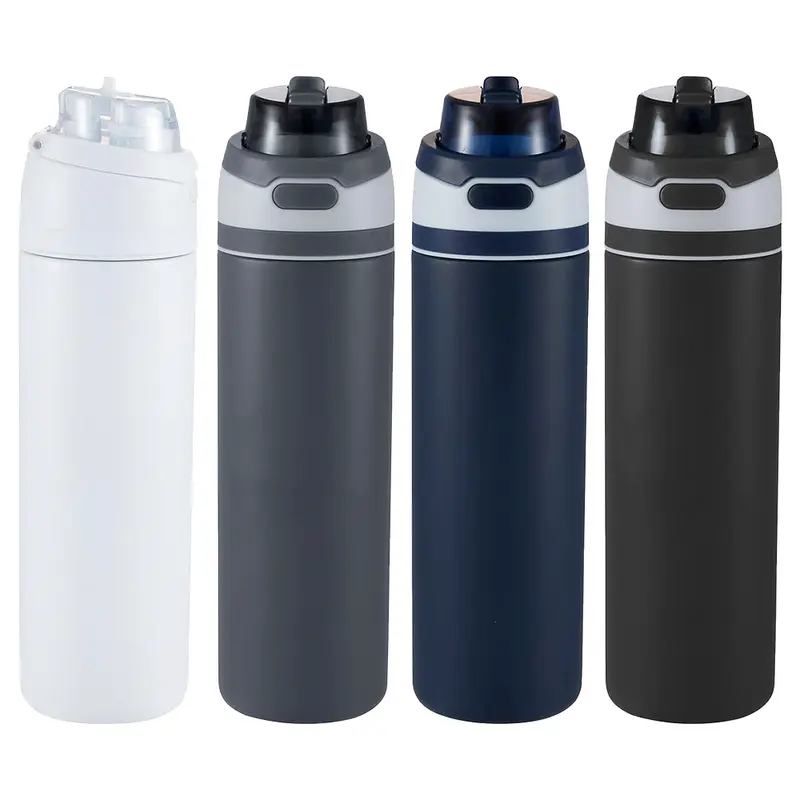 Elvin 900ml Recycled Stainless Flip Straw Bottle – Drink Bottles – available in black, blue, grey colours