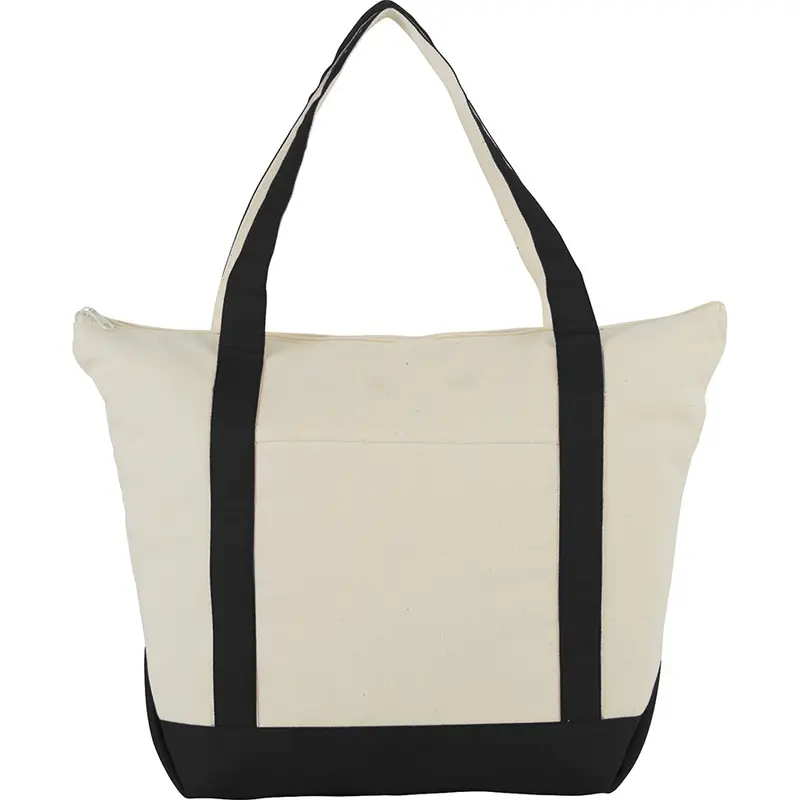 Zippered Cotton Tote 37L – Shoppers – available in black colour