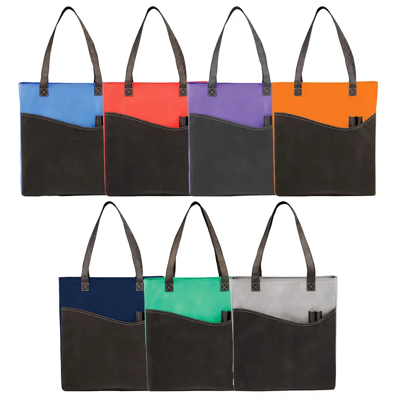 Rivers Pocket Non-Woven Convention Tote – Shoppers – available in blue, green, grey, orange colours and 2 more