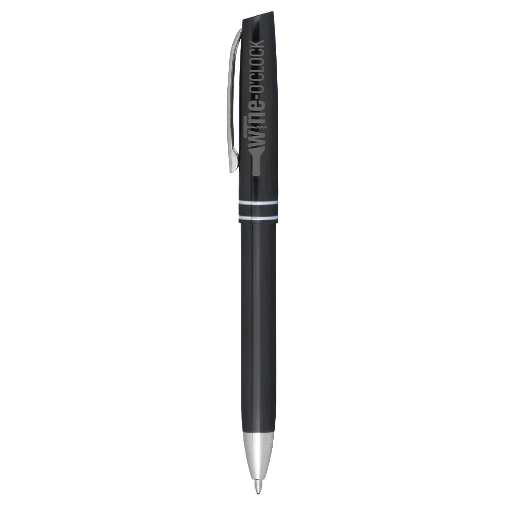 Hemingway Click Ballpoint Pen – Metal Pens – The Range – available in Black with silver trim. – thumbnail 4 of 6