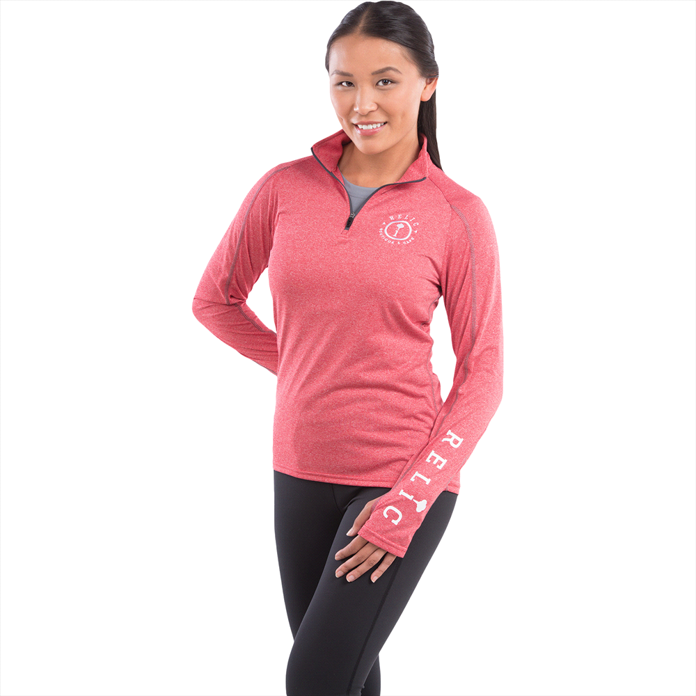 Taza Knit Quarter Zip - Womens – Pullovers – Apparel Range – available in Aspen Blue Heather, Heather Dark Charcoal, Silver Heather and Team Red – thumbnail 4 of 24