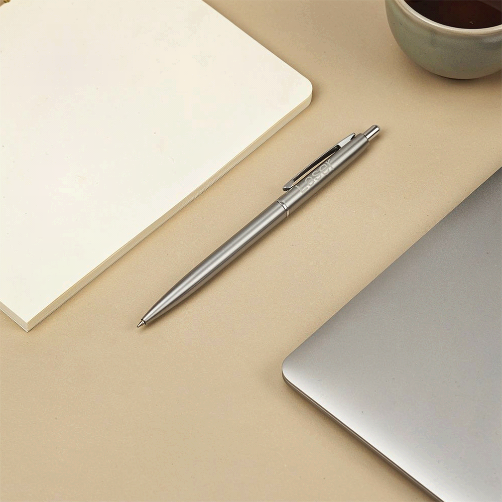 Recycled Stainless Steel Ballpoint Pen – Desk Accessories – The Range – available in Silver – thumbnail 5 of 7