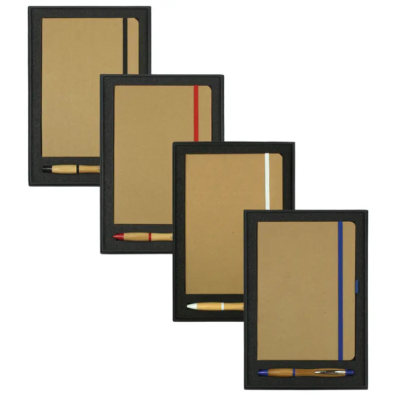 Gift Set w/ JB1022 Colour Bound Journal & 4104 Nash Bamboo Pen – Gift Sets – available in black, blue, red colours
