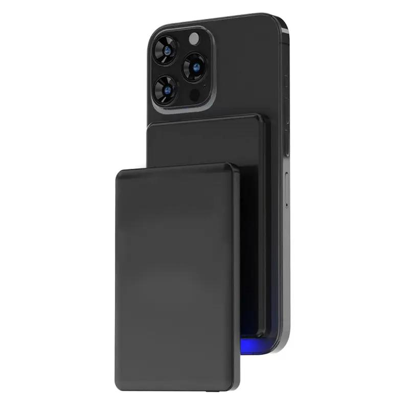 Slim Metal Magnetic Power Bank 5000 mAh – Car Chargers – available in black colour