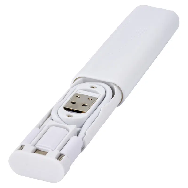 Whiz Recycled Plastic Modular Charging Cable – Travel Mugs – available in white colour