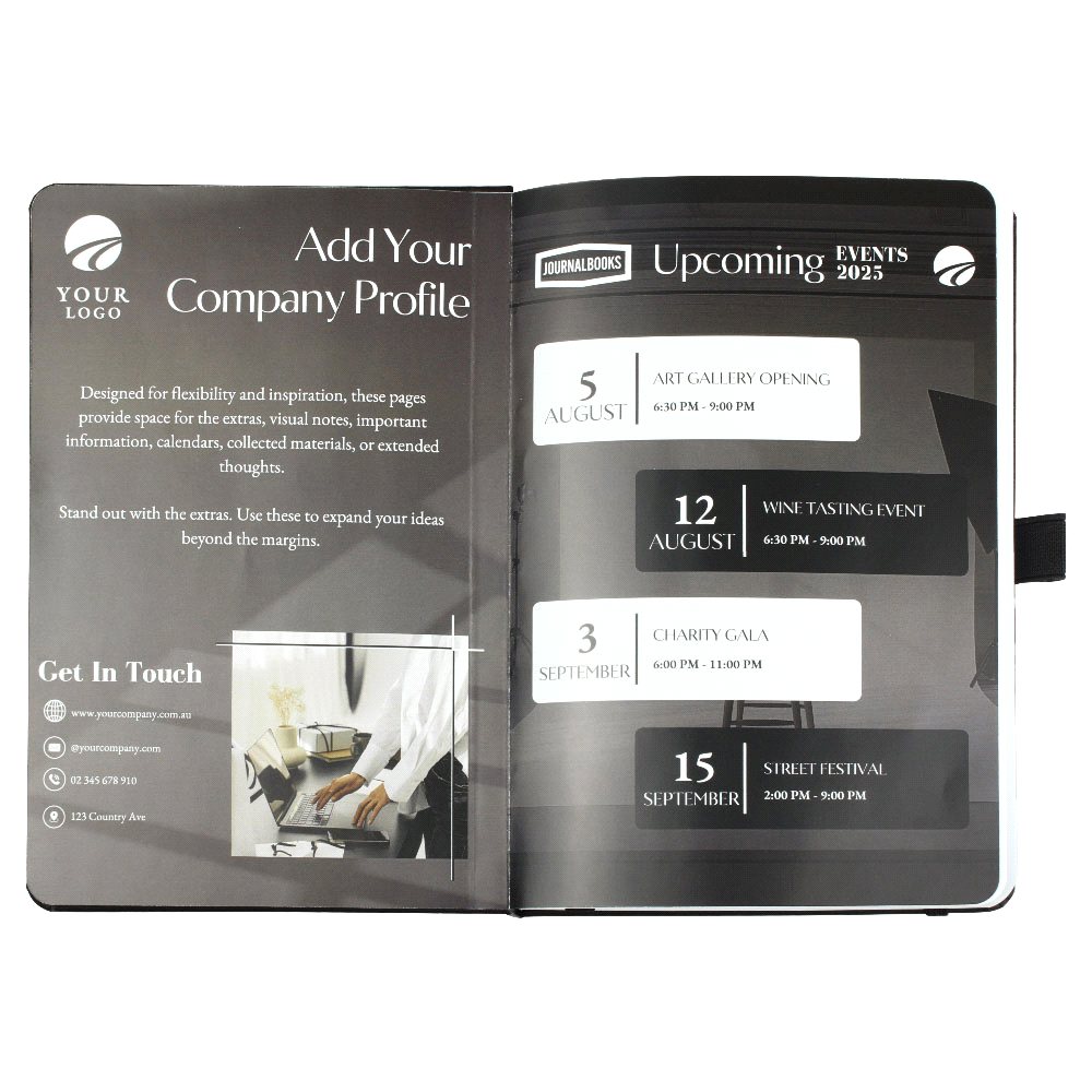 Nova Bound JournalBook w/ Blank Pages – Diaries – The Range – available in Black, White – thumbnail 7 of 16