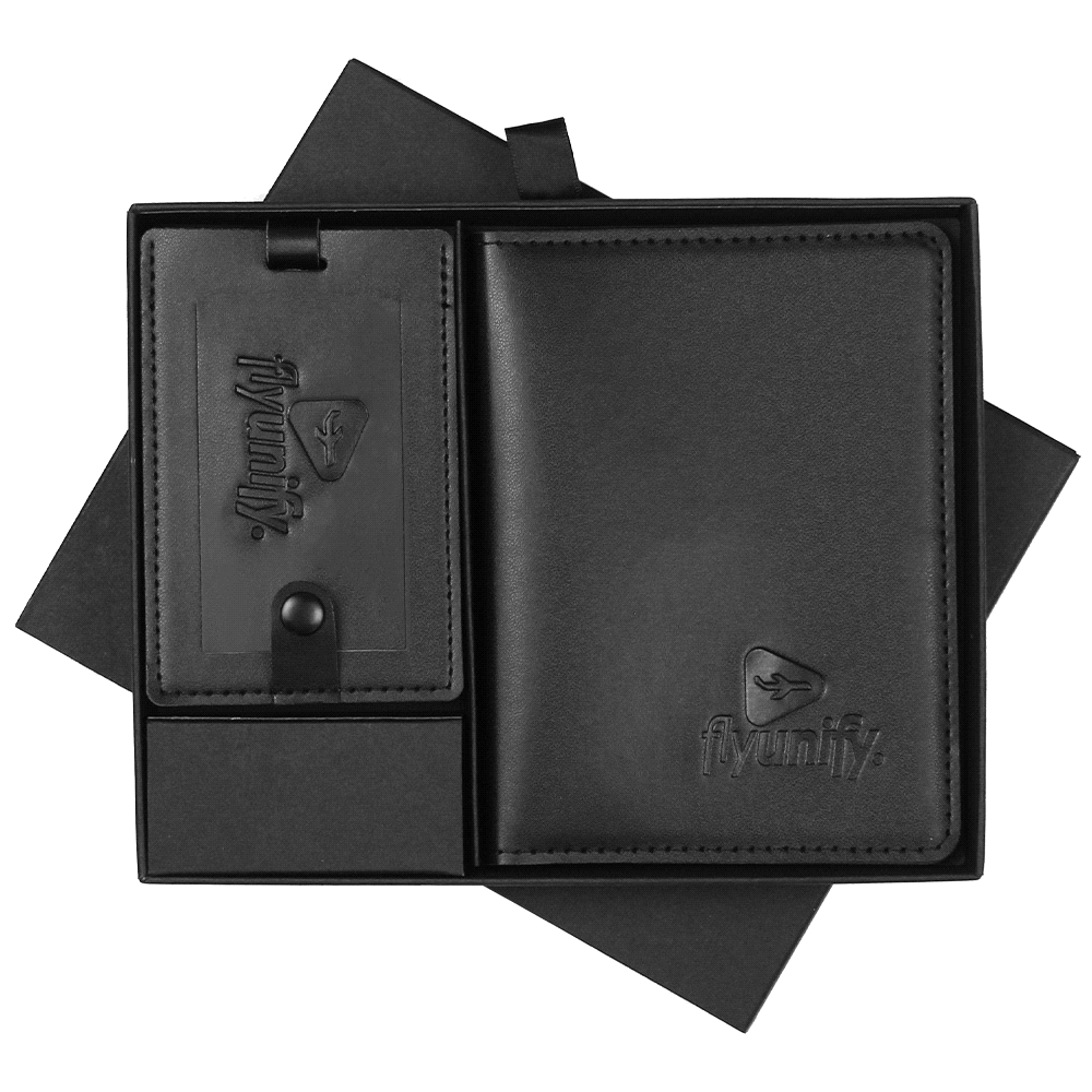 Pineapple Leather Travel Gift Set – Luggage Tags – The Range – available in Black – thumbnail 11 of 15