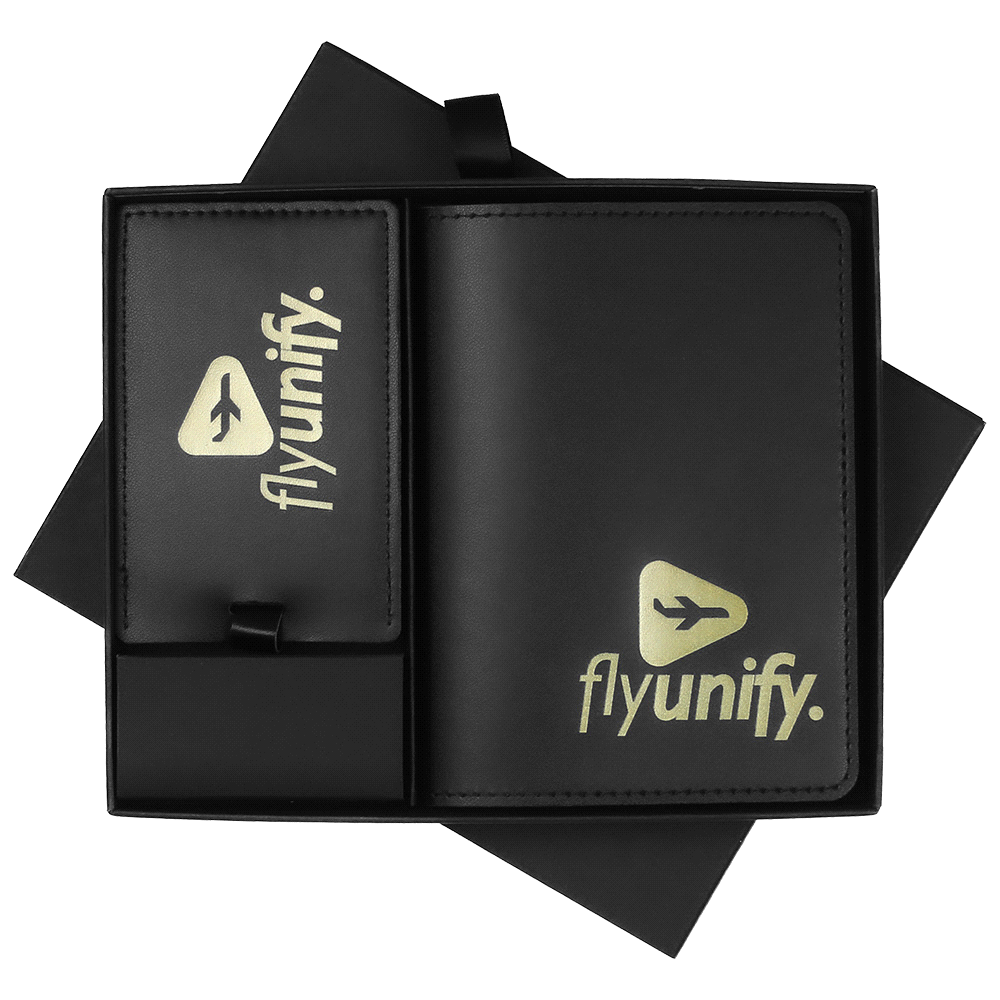 Pineapple Leather Travel Gift Set – Luggage Tags – The Range – available in Black – thumbnail 12 of 15