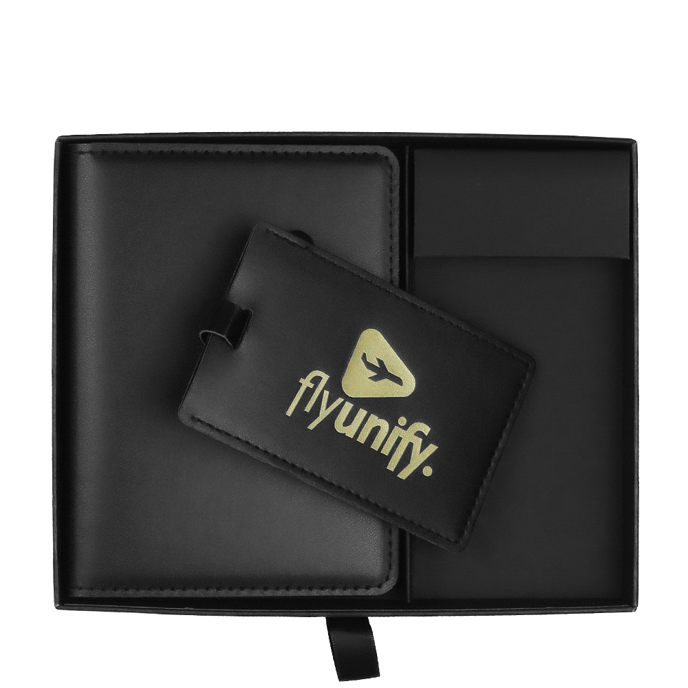 Pineapple Leather Travel Gift Set – Luggage Tags – The Range – available in Black – thumbnail 15 of 15