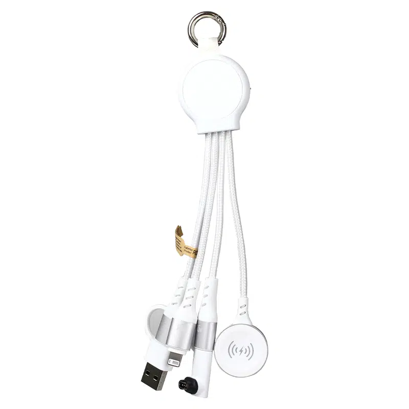 6-in-1 Multi Charging Cable – Desk Accessories – available in white colour